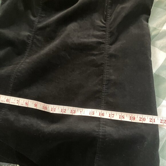 Y2K Esprit Shift Dress Womens Black Cotton Velvet Goth Vintage Neutral Fairy - Picture 10 of 11